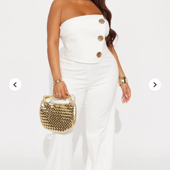 Elegant White Strapless Jumpsuit - Picture 1 of 2